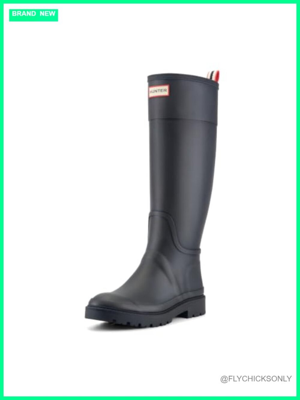 Waterproof Knee-High Rain Boots with Lug Outsole & Cushioned Footbed